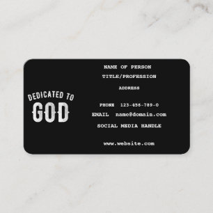 CARTE D'APPEL DÉDIÉ À DIEU PERSONNALISABLE COOL TEXTE BLANC