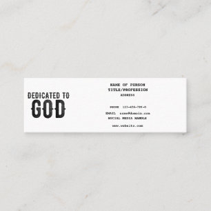 CARTE D'APPEL DÉDIÉ À DIEU PERSONNALISABLE COOL TEXTE NOIR