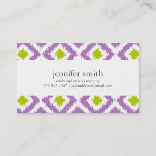 Carte D'appel Diamants verts pourpres Motif Ikat