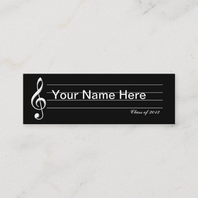 Carte D'appel Diplômé à thème de musique (Devant)