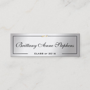 Carte D'appel Diplôme de diplôme en argent élégant Nom de la car