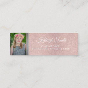 Carte D'appel Diplôme photo dentelle rose personnalisée Insérer 