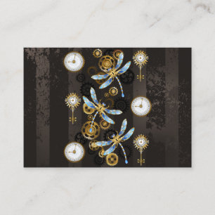 Carte D'appel Dragonflies de Steampunk sur arrière - plan rayé b
