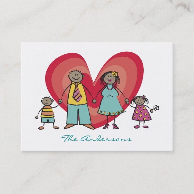 Carte d'appel du contact Famille de Cartoon Happy (Devant)
