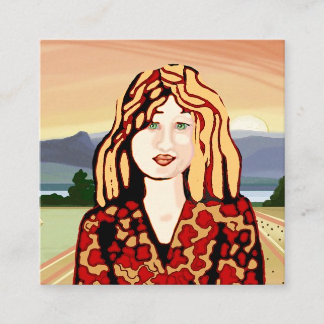 Carte d'appel d'une femme blonde fraise (Devant)