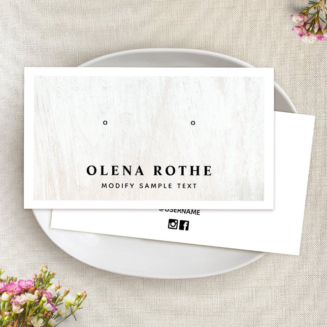 Carte D'appel Écran de bijoux en bois blanc (Créateur téléchargé)