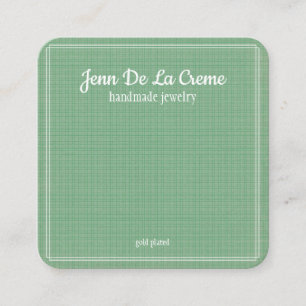 Carte D'appel Écran de bijoux vert à imprimé blanc