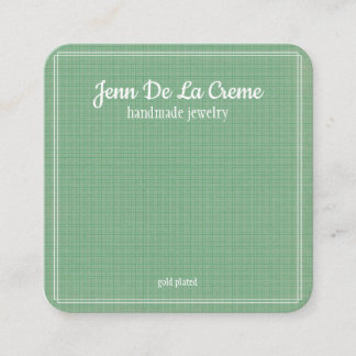 Carte D'appel Écran de bijoux vert à imprimé blanc