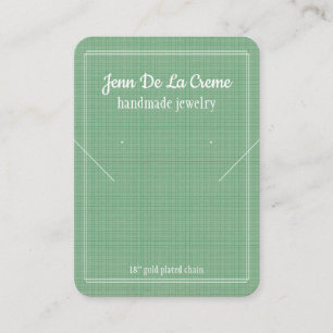 Carte D'appel Écran de bijoux vert à imprimé blanc