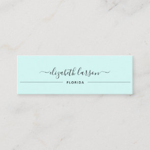 Carte D'appel Elégance Simple Lumière Green Collection d'oreille