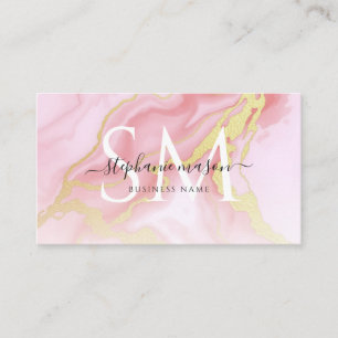 Carte D'appel Elégant Aquarelle Or Blush Rose Agate