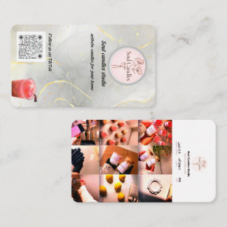 Carte D'appel Elegant Candle Business Card | Soul Candles Studio
