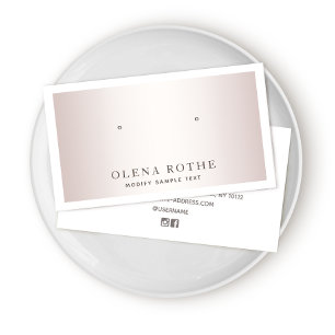 Carte D'appel Élégant Rose Gold White Bordure Écran d'oreille