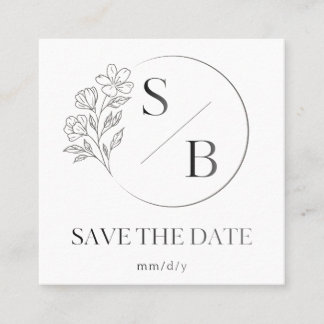 Carte D'appel Elegant Save the Date Wedding Calling Card Minimal