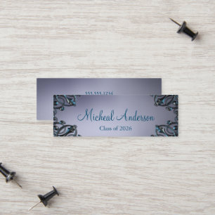 Carte D'appel Elégant Silver Graduation Name Card