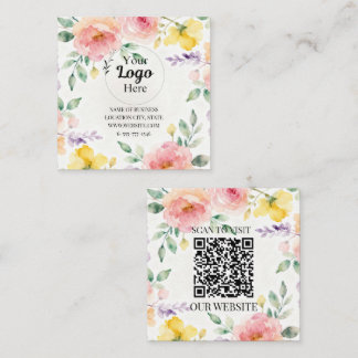 Carte D'appel Elegant Watercolor Floral business logo Modern 