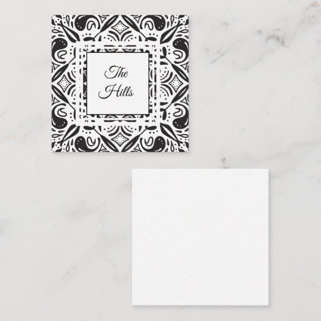 Carte d'appel en noir et blanc pour famille (Devant / Derrière)