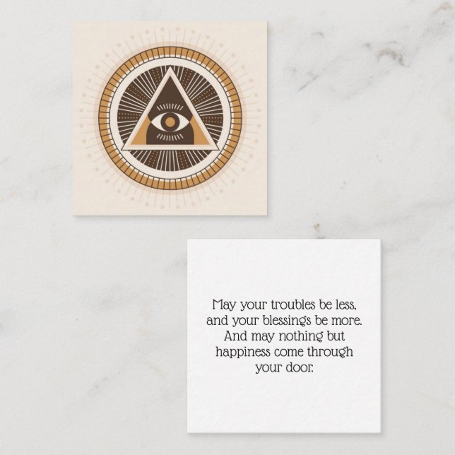 Carte D'appel Eye Of Providence Protection Pass Along Cards (Devant / Derrière)