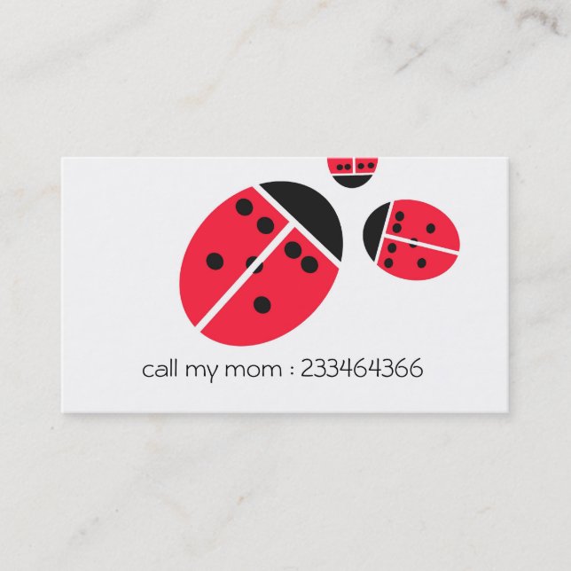 Carte D'appel famille de coccinelle (Devant)