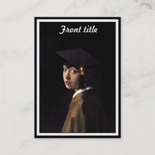 Carte D'appel Fille avec le Casquette de la graduation (apprenti