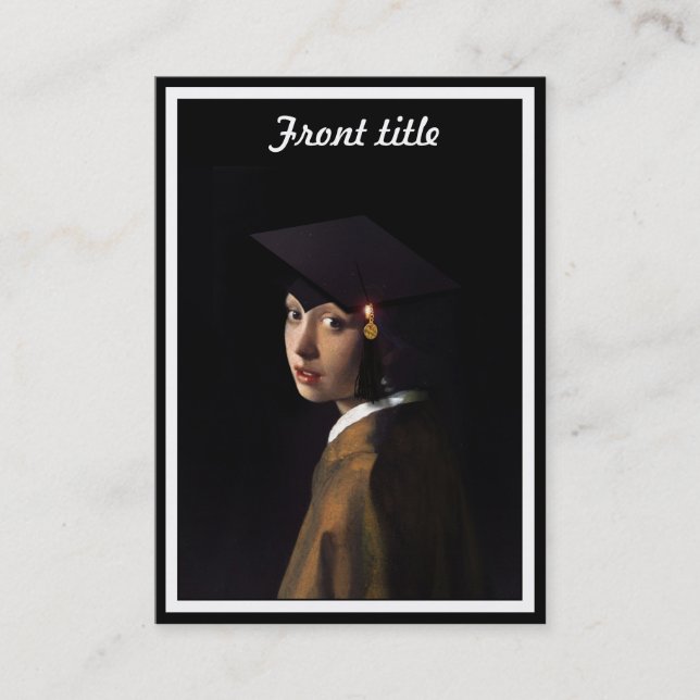 Carte D'appel Fille avec le Casquette de la graduation (apprenti (Devant)