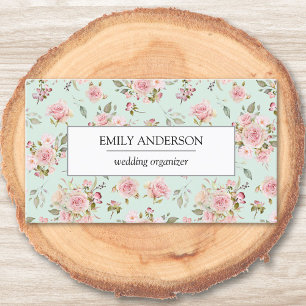 Carte D'appel Fleurs de rose rose vintage affaires florales