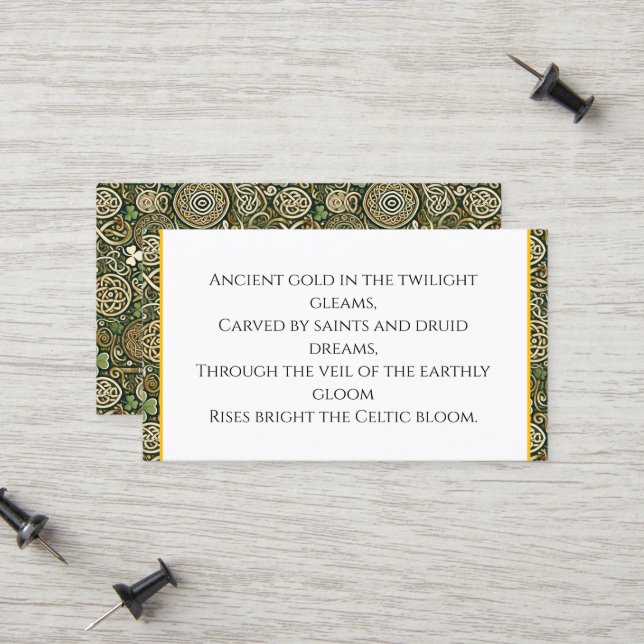 Carte D'appel Floraison Celtique (Devant/Arrière en situation)