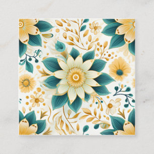 Carte D'appel Floral jaune et vert Motif sans joint