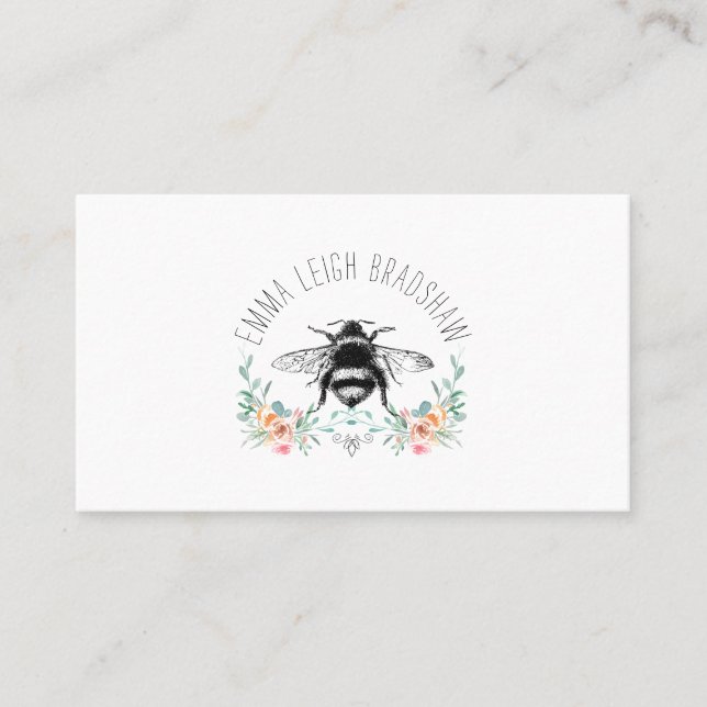 Carte D'appel Flore d'abeilles personnalisée (Devant)
