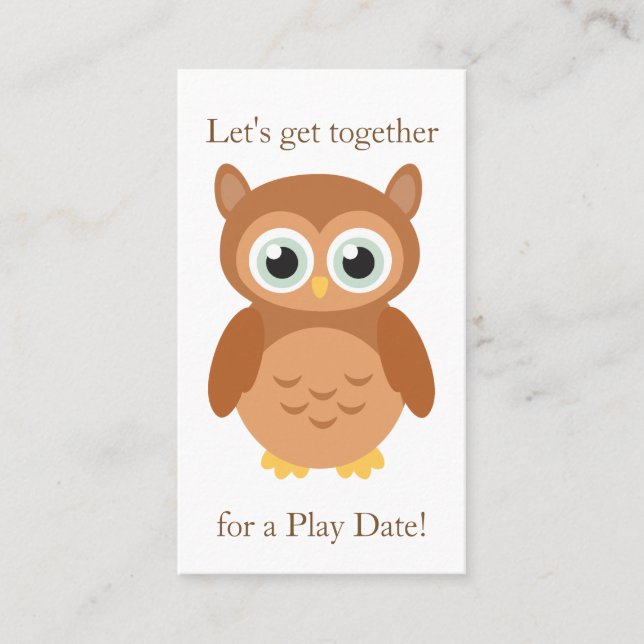 Carte D'appel Fun Owl Playdate (Devant)