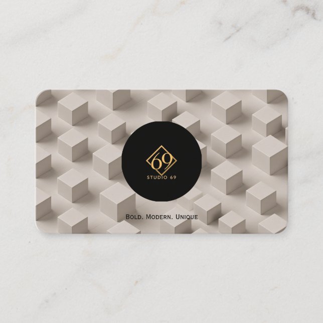 Carte d'appel géométrique moderne avec logo et QR  (Devant)