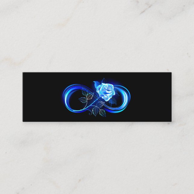 Carte D'appel Glowing infinity with blue rose (Devant)