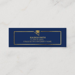 Carte D'appel Gold personnalisé sur la Marine Bleue Graduation I