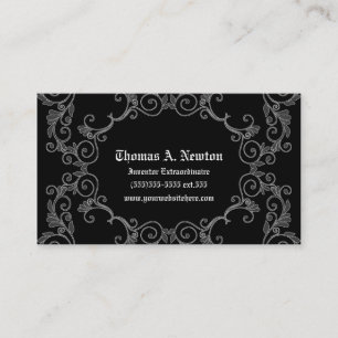 Carte d'appel Gray Damask Carte de visite gothique