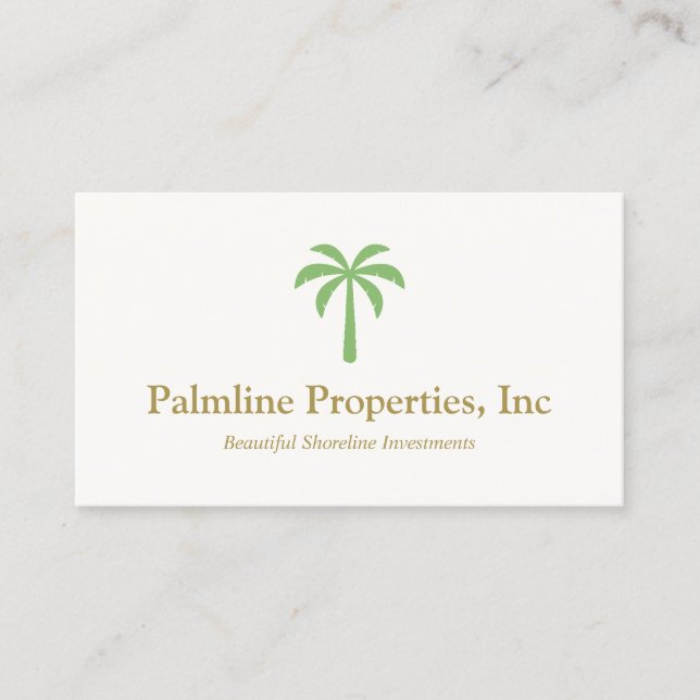 Carte D'appel Green Palm Tree Beach Front Real (Devant)