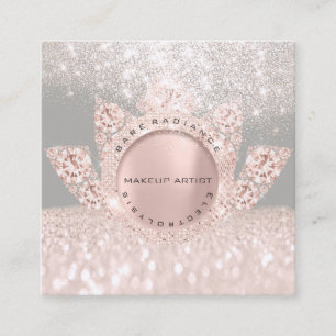 Carte D'appel Gris de parties scintillantes de rose