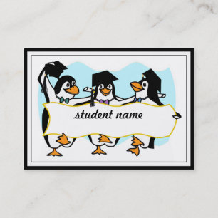 Carte D'appel Happy Graduation Pingouins de danse avec bannière