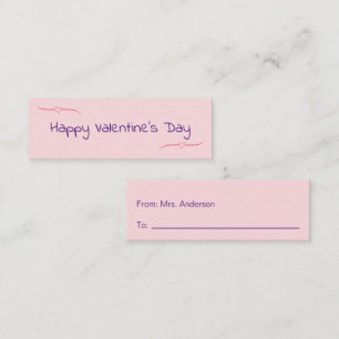 Carte D'appel Heureuse Sainte-Valentin rose violet rouge de l'en