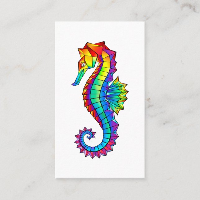 Carte D'appel Hippocampe polygonal arc-en-ciel (Devant)