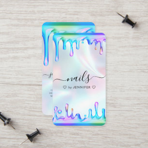 Carte D'appel Holographique Poches polonaises clous beauté