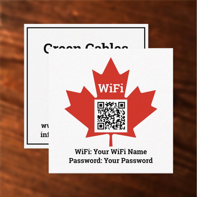 Carte D'appel Hôtel canadien Wifi Plus QR Code Plus Adresse sur (Créateur téléchargé)