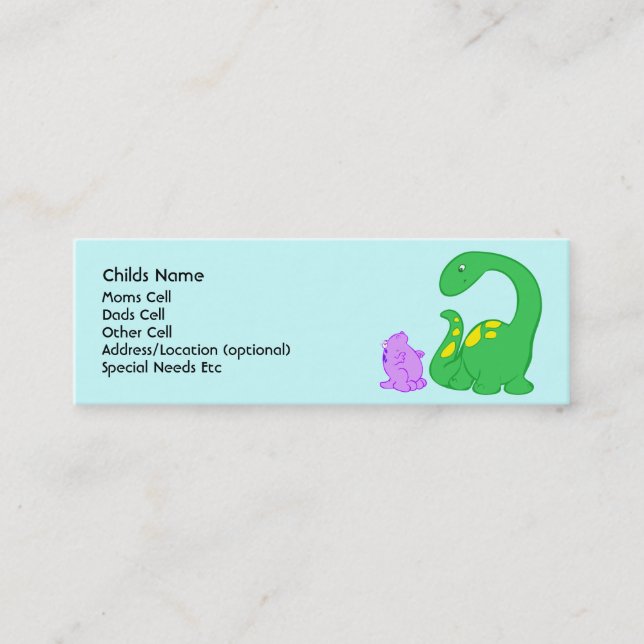 Carte D'appel Identification d'enfant d'amis de Dino (Devant)