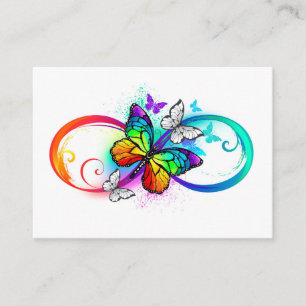 Carte D'appel Infini lumineux avec papillon arc-en-ciel 