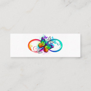 Carte D'appel Infini lumineux avec papillon arc-en-ciel
