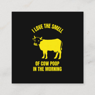 Carte D'appel J'adore l'odeur de caca de vache le matin drôle