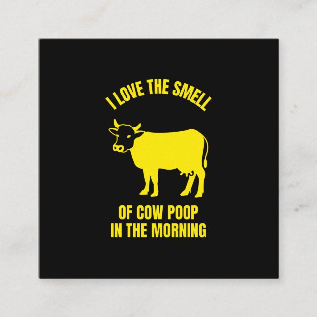 Carte D'appel J'adore l'odeur de caca de vache le matin drôle (Devant)
