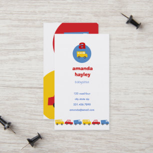 Carte D'appel Jouets Jouets amusants Transport Rétro Jaune Enfan