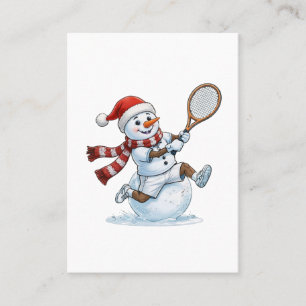 Carte D'appel Joueur de tennis bonhomme de neige Noël 2026 Sport