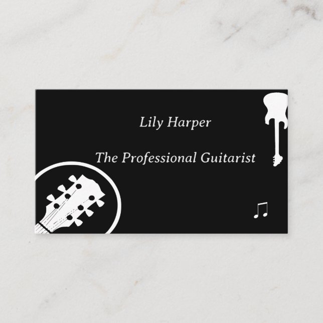 Carte D'appel Joueur guitare Musique Artiste Enseignant École Co (Devant)