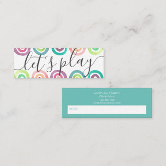 Carte D'appel Jouons Rainbow Playdate Parent Networking Mini